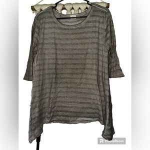 HYKU | quarter sleeve striped shirt